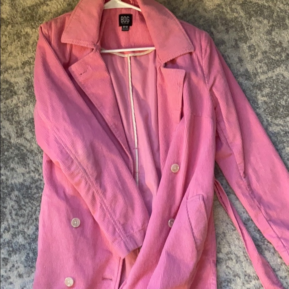 Bubblegum pink trench coat